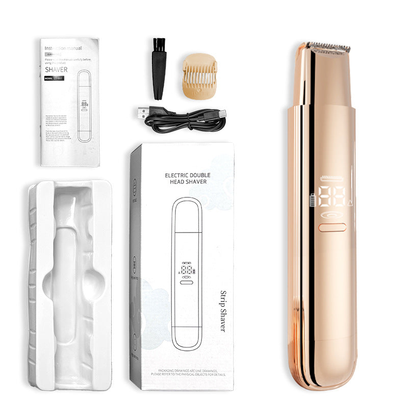 Cross-border hair removal device electric hair removal device women's private parts shaving device double head full body shaver rechargeable shaver