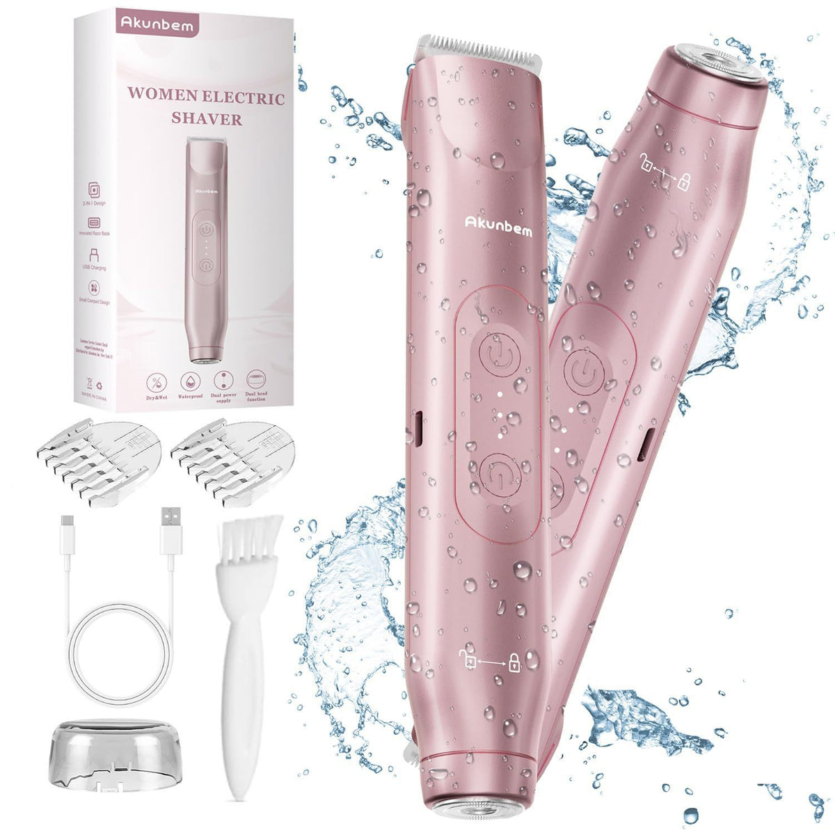 Cross-border hair removal device electric hair removal device women's private parts shaving device double head full body shaver rechargeable shaver