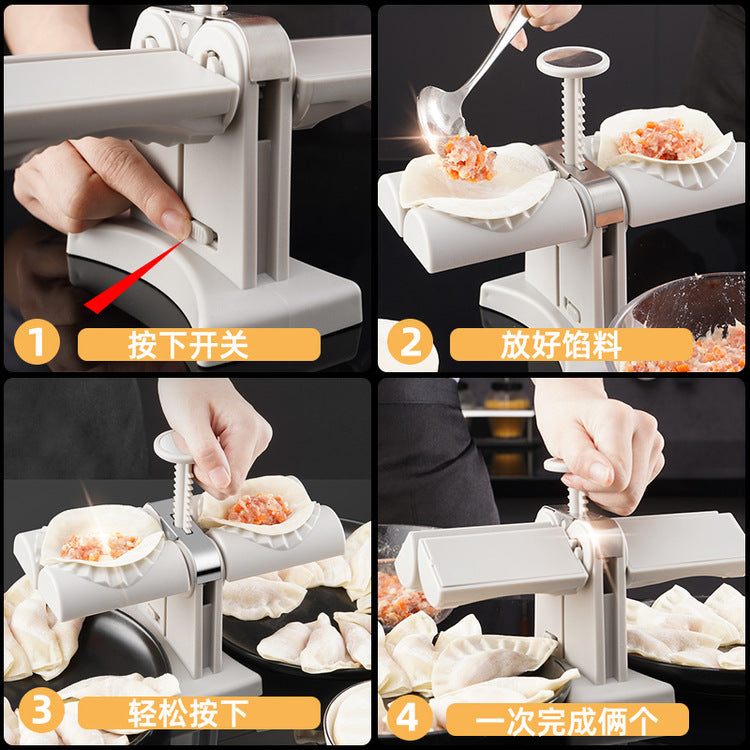 Cross-border new product automatic dumpling artifact patented dumpling mold household automatic double-headed dumpling artifact