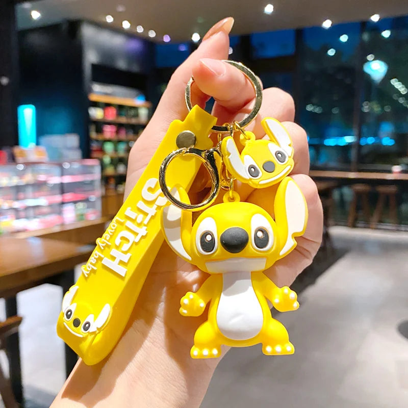 Stitch Keychain 3D Cartoon Stereo Pvc Doll Car Key Ring Bag Pendant Fashion Creative Hanging Ornament Bulk Wholesale