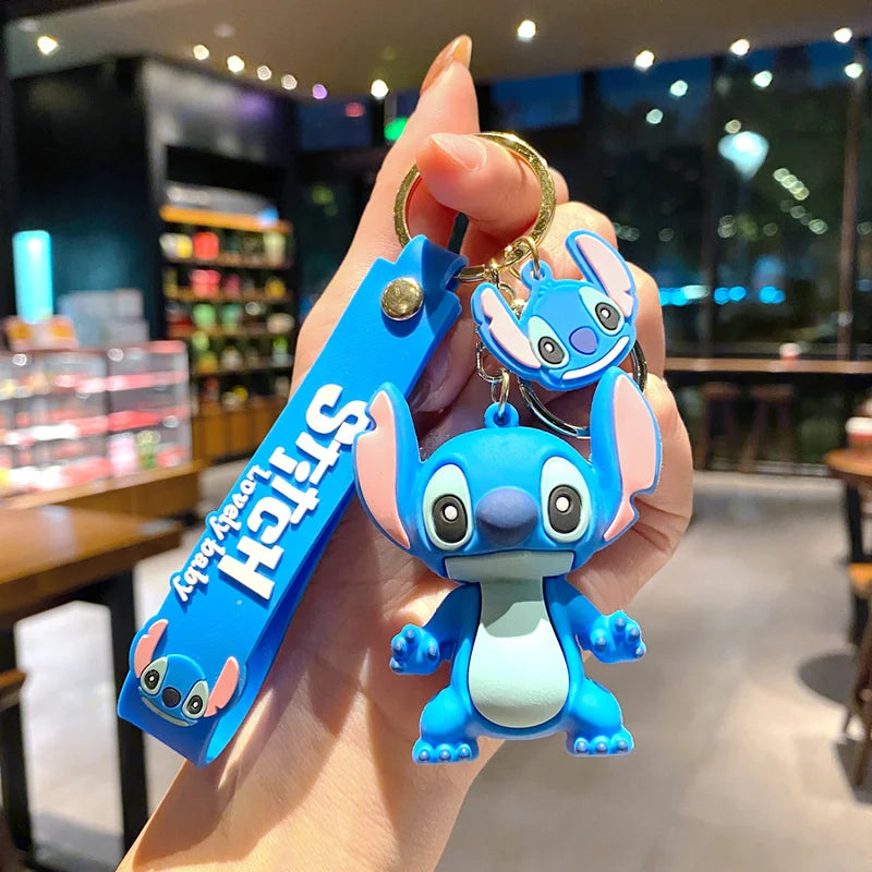Stitch Keychain 3D Cartoon Stereo Pvc Doll Car Key Ring Bag Pendant Fashion Creative Hanging Ornament Bulk Wholesale